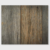 Papier Cadeau Planches en bois patiné rustique (Plat)