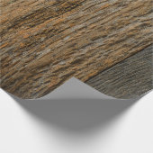 Papier Cadeau Planches en bois patiné rustique (Coin)