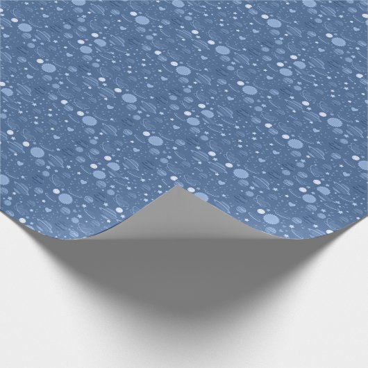 Papier Cadeau Planètes bleues (Coin)