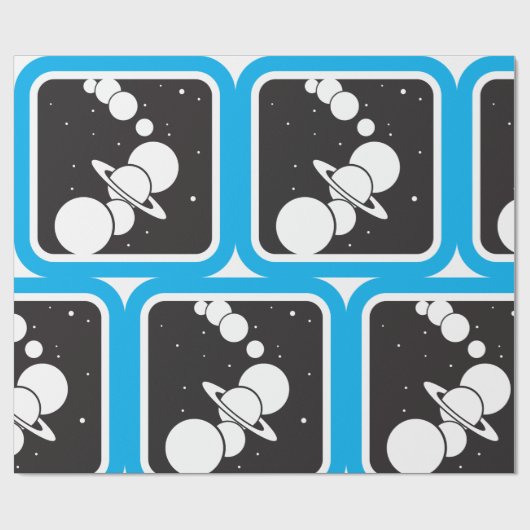 Papier Cadeau Planètes dans l'espace (Plat)