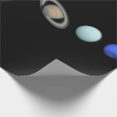 Papier Cadeau PLANÈTES du papier d'emballage mat de SYSTÈME (Coin)