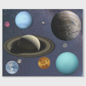 Papier Cadeau Planètes du système solaire (Plat)