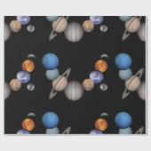 Papier Cadeau Planètes du système solaire (Plat)