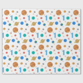 Papier Cadeau Planètes du système solaire d'anniversaire (Plat)