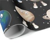 Papier Cadeau Planètes et système solaire (Coin rond)