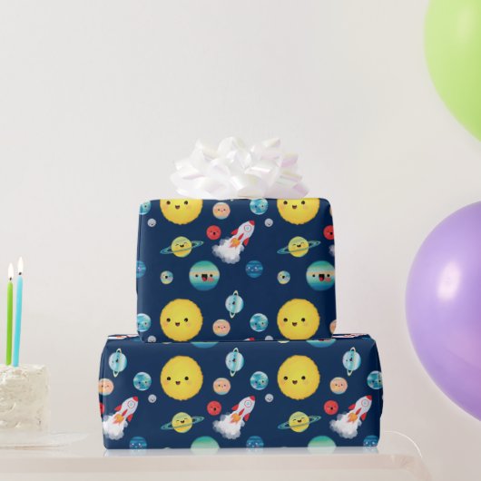Papier Cadeau Planètes spatiales extra-spatiales Rockship Annive (Cadeaux de fête)