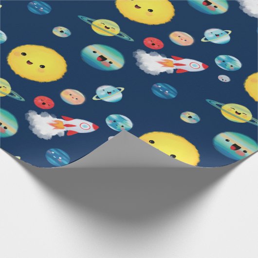 Papier Cadeau Planètes spatiales extra-spatiales Rockship Annive (Coin)