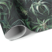 Papier Cadeau Plante d'araignée d'aquarelle (foncé) (Coin rond)