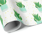 Papier Cadeau Plante de serpent Sansevieria Pot Imprimer (Coin rond)