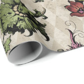 Papier Cadeau Plante de sorcière apothecaire | Herbes botaniques (Coin rond)