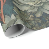 Papier Cadeau Plante Lover Succulents Motif (Coin rond)