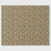 Papier Cadeau Plante Sage Green et rose Polka Dot Feuilles (Plat)