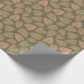 Papier Cadeau Plante Sage Green et rose Polka Dot Feuilles (Coin)