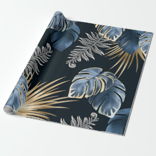 Papier Cadeau plante tropique feuille sombre