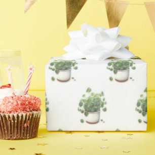 Papier Cadeau Plante vert pointillé