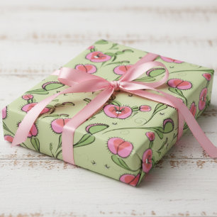Papier Cadeau Plantes amusantes de Dionaee Botanique