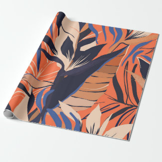 Papier Cadeau Plantes de jungle exotique moderne motif d'illustr