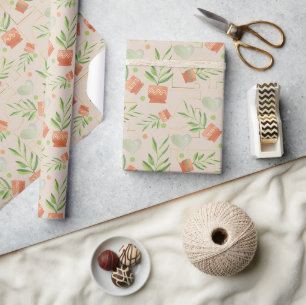 Papier Cadeau Plantes d'intérieur dans des pots en céramique mot