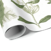 Papier Cadeau Plantes verts vintages (Coin rond)
