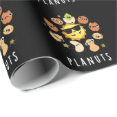 Papier Cadeau Planuts Funny Astronomie Nuts Pun Dark BG (Coin rond)