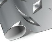 Papier Cadeau Plaque d'acier bleue argentée nommée personnalisée (Coin rond)