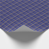 Papier Cadeau Plaque de tartan bleu et jaune. (Coin)