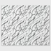 Papier Cadeau Plaque d'encre de peinture noire et blanche (Plat)