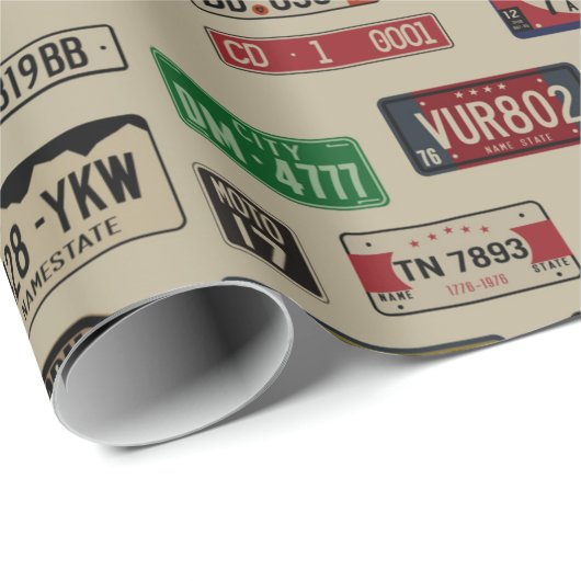 Papier Cadeau Plaque d'immatriculation (Coin rond)
