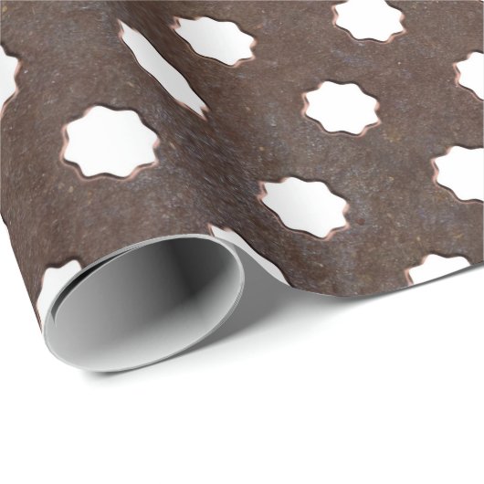 Papier Cadeau Plaque en métal rouillé, Parfaitement carrelée. (Coin rond)