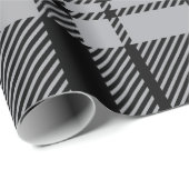 Papier Cadeau Plaqué gris et noir moderne (Coin rond)