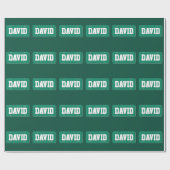 Papier Cadeau Plaque minéralogique verte et blanche (Plat)