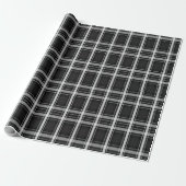 Papier Cadeau Plaqué noir et gris (Déroulé)