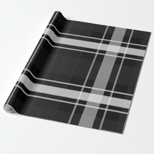Papier Cadeau Plaqué noir et gris (Déroulé)
