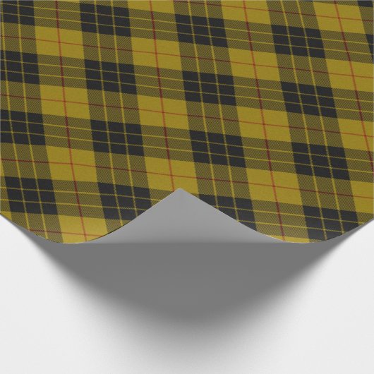 Papier Cadeau Plaque noire jaune tartan MacLeod (Coin)