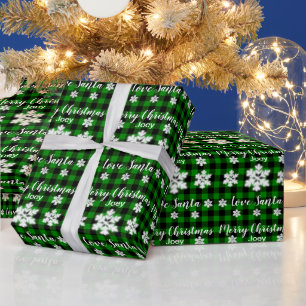 Papier Cadeau Plaque noire vert rustique avec détail de flocon d