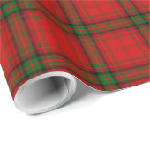 Papier Cadeau Plaque rouge vert tartan MacDougall (Coin rond)