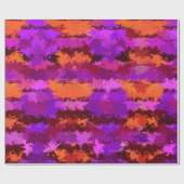 Papier Cadeau Plaques de violet et d'orange (Plat)