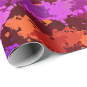 Papier Cadeau Plaques de violet et d'orange (Coin rond)