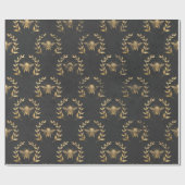 Papier Cadeau Plaques en papier Mariage Black and Gold Bee (Plat)
