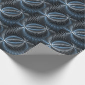 Papier Cadeau Plastique bleu gris 3D Fractal Art moderne Abstrai (Coin)