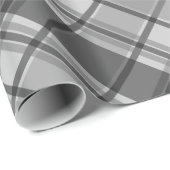 Papier Cadeau Plat de charbon de bois et de gris clair (Coin rond)