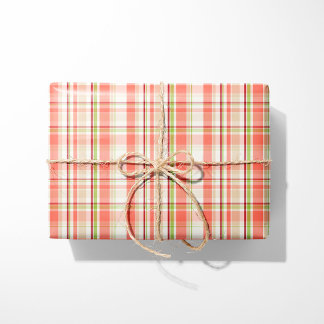 Papier Cadeau Plat de Noël rose, rouge et vert