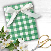 Papier Cadeau Plat En vichy Vert Et Blanc