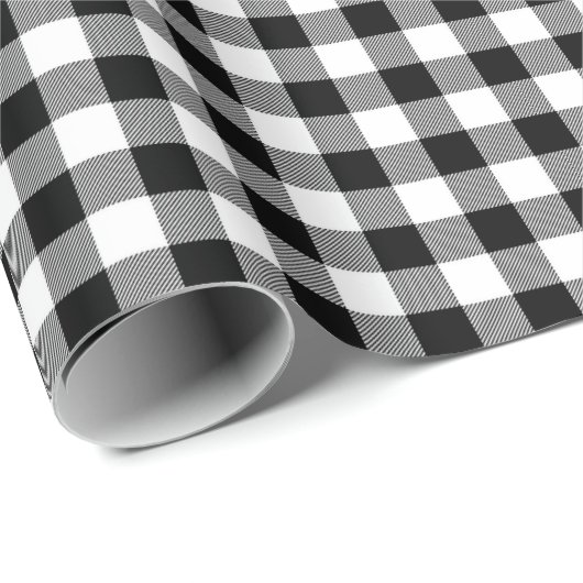 Papier Cadeau Plat noir blanc (Coin rond)