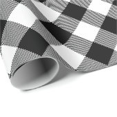 Papier Cadeau Plat noir blanc | Buffalo Checks Motif (Coin rond)
