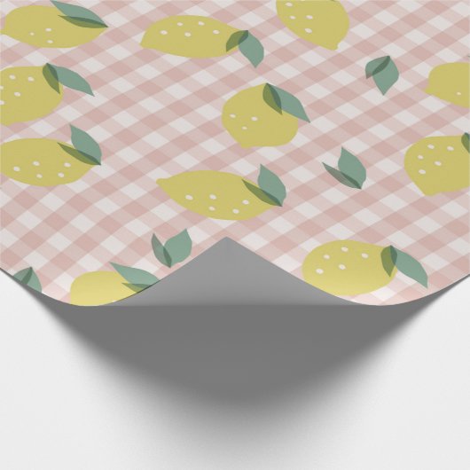 Papier Cadeau Plat rose citron (Coin)