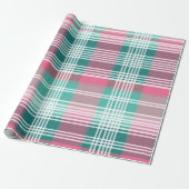 Papier Cadeau Plat Rose Et Vert (Déroulé)