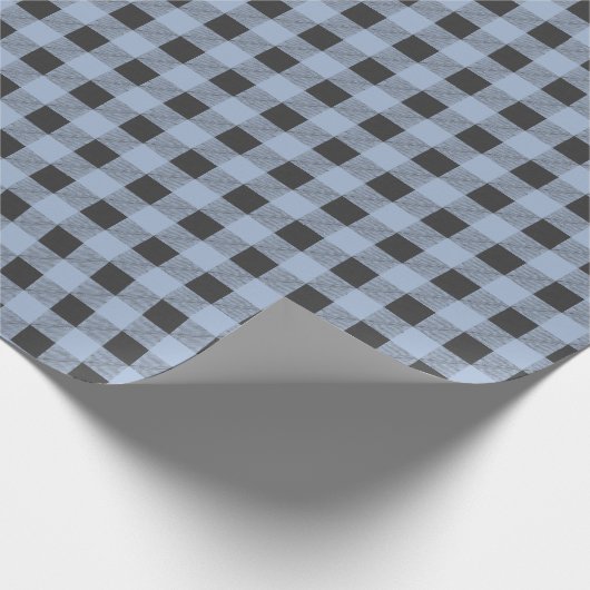 Papier Cadeau Plat traditionnel de buffle noir et bleu (Coin)