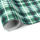 Papier Cadeau Plat vert, noir et blanc (Coin rond)