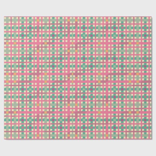 Papier Cadeau Plat vert rose pastel Retro (Plat)